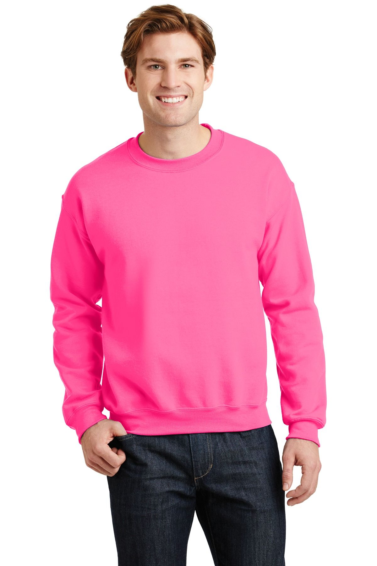 men's pink core fleece pullover